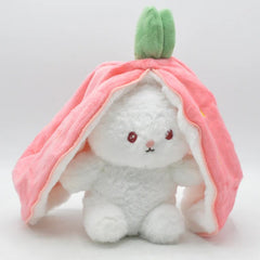 Rabbit New Creative Strawberry Rabbit Plush Soft Doll Hug Pillow | Best Quality Stuff Toy For Babies & Kids - Random Color